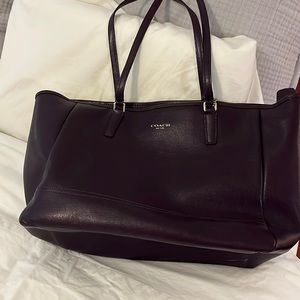 Coach tote, pretty burgundy purple color